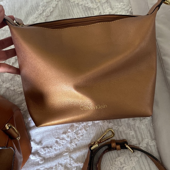 Calvin Klein Bag-in-Bag Brown Studded Purse. - Picture 7 of 11